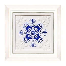 Κάδρο Folk Tiles I FA13248 50x50cm Blue MindTheGap Τετράγωνοι Ξύλο