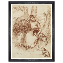 Κάδρο Peasant Girl By Renoir FA13260 60x80cm Brown MindTheGap Κάθετοι Ξύλο