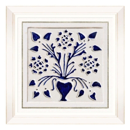 Κάδρο Folk Tiles V FA13252 50x50cm Blue MindTheGap Τετράγωνοι Ξύλο