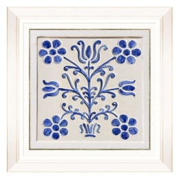 Κάδρο Folk Tiles VI FA13253 50x50cm Blue MindTheGap Τετράγωνοι Ξύλο