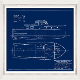 Κάδρο Tugboats Blueprints Iii Fa13403 70X50Cm Blue Mindthegap Οριζόντιοι Ξύλο