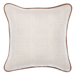 Μαξιλάρι Διακοσμητικό (Με Γέμιση) White Lake Jacquard LC40167 50x50cm White-Brown MindTheGap 50X50 50x50cm Ύφασμα