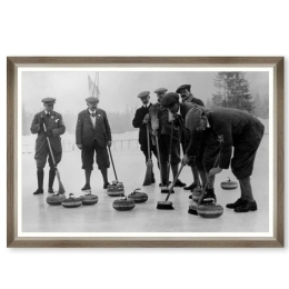 Κάδρο English Curling Team FA13454 90x60cm Black-White MindTheGap Οριζόντιοι Ξύλο,Γυαλί