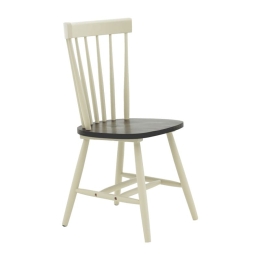 Καρέκλα Larus pakoworld φυσικό ξύλo rubberwood ανθρακί-λευκό 50x49x90εκ. Σετ 2 Τεμαχίων