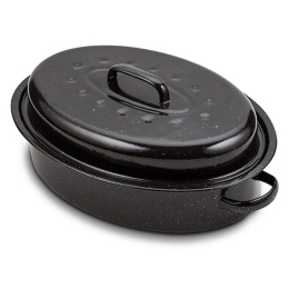 Γάστρα Εμαγιέ Με Καπάκι 10-053-002 Οβάλ 37Χ27cm Black Nava Αλουμίνιο