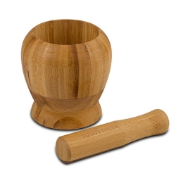 Γουδί Με Γουδοχέρι Ξύλινο Terrestrial 10-107-026 Φ8Χ10,5cm Natural Nava Bamboo