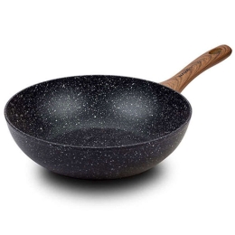 Τηγάνι Γουόκ Αντικολλητικό Nature 10-144-110 28cm Black-Brown Nava 28cm Αλουμίνιο