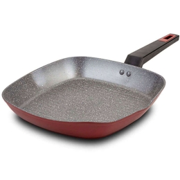 Τηγάνι Γκριλιέρα Αντικολλητική Taurus 10-144-061 28x28cm Bordo-Black Nava 28cm Αλουμίνιο