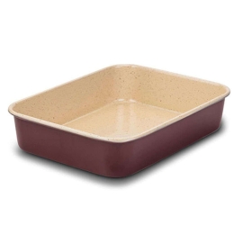 Ταψί Ορθογώνιο Αντικολλητικό Terrestrial 10-103-040 34cm Bordo-Beige Nava Ατσάλι