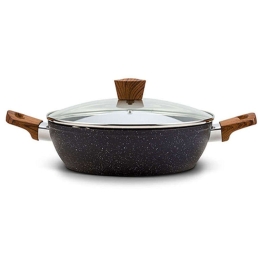 Κατσαρόλα Ρηχή Αντικολλητική Nature 10-144-130 28cm Black-Brown Nava 28cm Αλουμίνιο