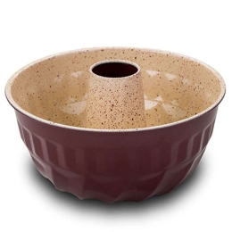Φόρμα Κέικ Αντικολλητική Terrestrial 10-103-059 22,5cm Bordo-Beige Nava Ατσάλι
