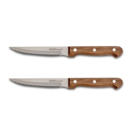 Μαχαίρι Κρέατος Terrestrial (Σετ 2Τμχ) 10-058-047 21,5cm Inox-Brown Nava Ατσάλι,Ξύλο