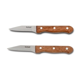 Μαχαίρι Ξεφλουδίσματος Terrestrial (Σετ 2Τμχ) 10-058-048 18,5cm Inox-Brown Nava Ατσάλι,Ξύλο