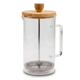 Καφετιέρα Με Έμβολο Terrestrial 10-225-011 600ml Black-Clear Nava Γυαλί,Bamboo