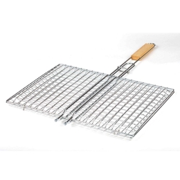 Σχάρα Ψησίματος Διπλή BBQ Guru 10-238-014 40x30cm Silver Nava Μέταλλο