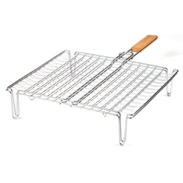 Σχάρα Ψησίματος Διπλή Με Πόδια BBQ Guru 10-238-017 35x25cm Silver Nava Μέταλλο