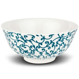 Μπωλ Δημητριακών Aurora 10-099-335 Φ15,5x7cm 650ml White-Blue Nava Πορσελάνη