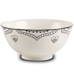 Μπωλ Δημητριακών Maya 10-099-355 Φ15,5x7cm 650ml White-Black Nava Πορσελάνη