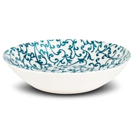 Πιάτο Σούπας Aurora 10-099-333 Φ20x4,5cm White-Blue Nava Πορσελάνη