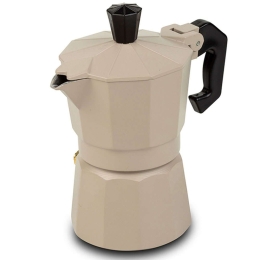 Καφετιέρα Espresso Misty 10-174-020 12x7x12,5cm 50ml Beige-Black Nava Αλουμίνιο