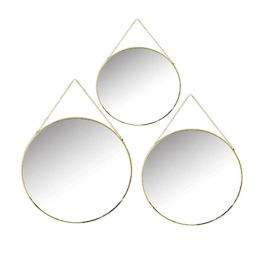 Καθρέπτης Τοίχου Στρογγυλός Cora (Σετ 3Τμχ) 1360179 Gold Mirrors & More Μέταλλο,Γυαλί