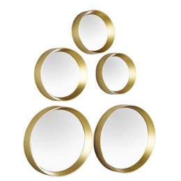 Καθρέπτης Τοίχου Στρογγυλός Lia (Σετ 5Τμχ) 1340179 Gold Mirrors & More Πλαστικό, Γυαλί