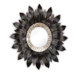 Καθρέπτης Τοίχου Στρογγυλός Lilly 1670102 Φ60cm Black Mirrors & More Μέταλλο,Γυαλί