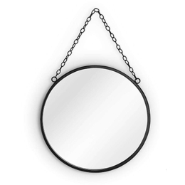 Καθρέπτης Τοίχου Στρογγυλός Sabine 1120102 Φ25,5cm Black Mirrors & More Μέταλλο,Γυαλί