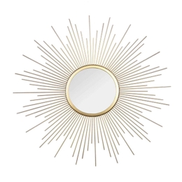 Καθρέπτης Τοίχου Στρογγυλός Sunny 1480179 Φ60cm Gold Mirrors & More Μέταλλο,Γυαλί