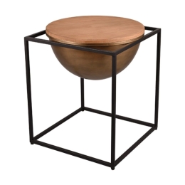 Τραπεζάκι Βοηθητικό Celina 2220130 42x42x47,5cm Bronze-Black Mirrors & More