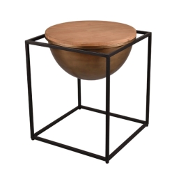 Τραπεζάκι Βοηθητικό Celina 2220230 53x53x55cm Bronze-Black Mirrors & More