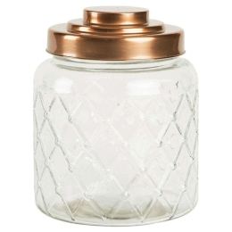 Βάζο Αποθήκευσης Lattice 13106 2600ml Clear-Bronze T&G Γυαλί