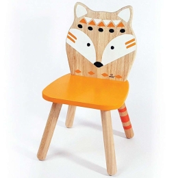 Καρέκλα Παιδική Indianimals Αλεπού 22004 29x28x54cm Natural-Orange Svoora Rubberwood