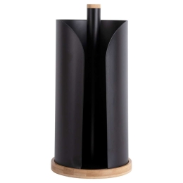 Βάση Ρολού Κουζίνας Accent PT4050BK Φ15,5x30,5cm Natural-Black Present Time Bamboo