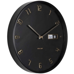 Ρολόι Τοίχου Data Flip KA5953BK Φ30x4,5cm Black Karlsson Αλουμίνιο