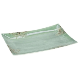Πιατέλα Σερβιρίσματος Ορθογώνια Country 37.120.07 36x26cm Green Cryspo Trio Πορσελάνη