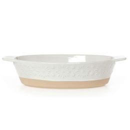 Πυρίμαχο Σκεύος Οβάλ Flower 37.050.85 39x23x9cm Cream-Beige Cryspo Trio Κεραμικό