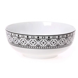 Μπωλ Δημητριακών Nostro 25.860.123 Φ16cm Black-White Cryspo Trio Πορσελάνη