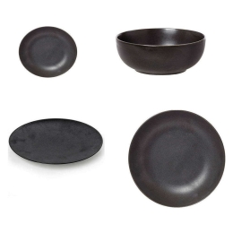 Σερβίτσιο Πιάτα Φαγητού (Σετ 20Τμχ) 47.600.40 Black Matte Cryspo Trio 20 τμχ Πορσελάνη