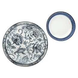 Σερβίτσιο Πιάτα Φαγητού Mediterraneo (Σετ 20Τμχ) 25.275.40 White-Blue Cryspo Trio 20 τμχ Πορσελάνη
