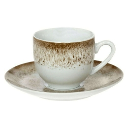 Φλυτζάνι Καφέ Με Πιατάκι 25.970.17 100ml Brown Cryspo Trio Πορσελάνη
