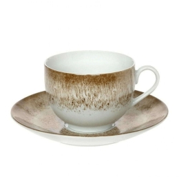 Φλυτζάνι Τσαγιού Με Πιατάκι 25.970.16 250ml Brown Cryspo Trio Πορσελάνη