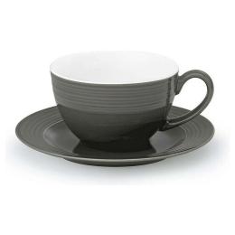 Φλυτζάνι Τσαγιού Με Πιατάκι Jasper 25.026.16 250ml Dark Grey Cryspo Trio Πορσελάνη