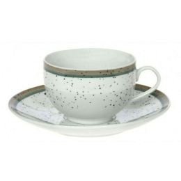 Φλυτζάνι Τσαγιού Με Πιατάκι Suomi 25.175.16 250ml White-Multi Cryspo Trio Πορσελάνη