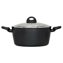 Κατσαρόλα Βαθιά Petra 70.020.028 Φ28cm 7,3Lt Black Cryspo Trio 28cm Αλουμίνιο