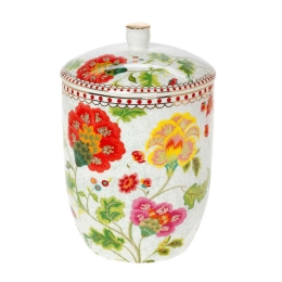 Μπισκοτιέρα Floral Grey 14.201.58 Φ13x20cm 1,7Lt Grey-Multi Cryspo Trio Πορσελάνη