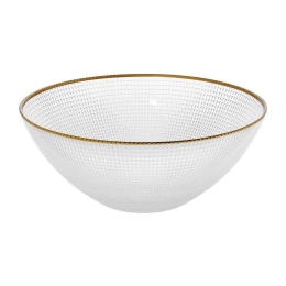 Σαλατιέρα Perge 80.087.07 Φ28cm Clear-Gold Cryspo Trio Large Γυαλί
