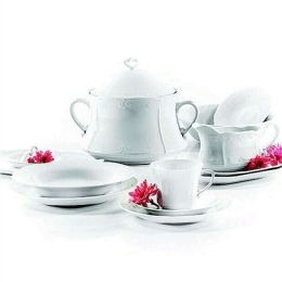 Σερβίτσιο Πιάτα Φαγητού Kamelia (Σετ 72Τμχ) 41.000.30 White Cryspo Trio 72 τμχ Πορσελάνη