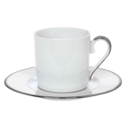 Φλυτζάνι Καφέ Elegance 24.001.17 P 120ml White-Platinum Cryspo Trio Πορσελάνη