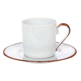 Φλυτζάνι Καφέ Elegance 24.001.17 R 120ml White-Rose Gold Cryspo Trio Πορσελάνη
